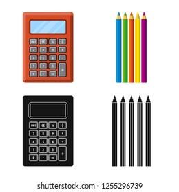 Isolated object of office and supply logo. Set of office and school stock vector illustration.