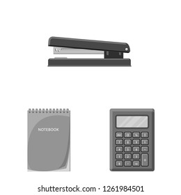 Isolated object of office and supply logo. Set of office and school stock vector illustration.