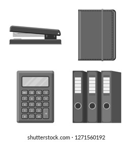 Isolated object of office and supply logo. Set of office and school stock vector illustration.
