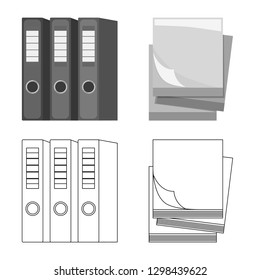 Isolated object of office and supply logo. Collection of office and school stock symbol for web.