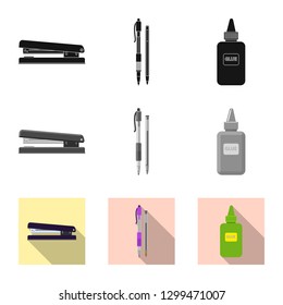 Isolated object of office and supply logo. Set of office and school stock vector illustration.