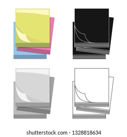 Isolated object of office and supply logo. Set of office and school stock symbol for web.