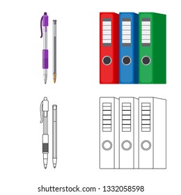 Isolated object of office and supply logo. Set of office and school stock symbol for web.