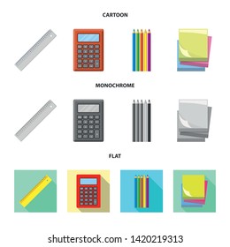 Isolated object of office and supply logo. Collection of office and school stock symbol for web.