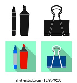 Isolated object of office and supply sign. Collection of office and school vector icon for stock.