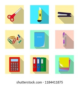 Isolated object of office and supply sign. Set of office and school stock symbol for web.
