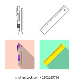 Isolated object of office and supply sign. Set of office and school stock symbol for web.