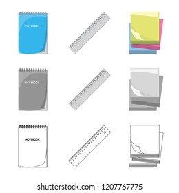 Isolated object of office and supply sign. Set of office and school vector icon for stock.