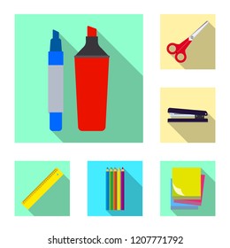 Isolated object of office and supply sign. Collection of office and school vector icon for stock.