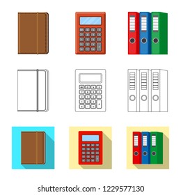 Isolated object of office and supply sign. Set of office and school stock vector illustration.