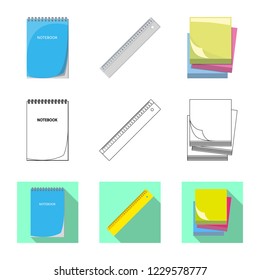 Isolated object of office and supply sign. Collection of office and school vector icon for stock.