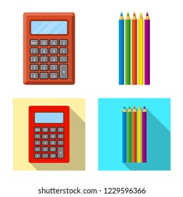 Isolated object of office and supply sign. Set of office and school vector icon for stock.