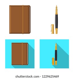 Isolated object of office and supply sign. Set of office and school vector icon for stock.