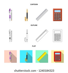 Isolated object of office and supply sign. Set of office and school stock symbol for web.