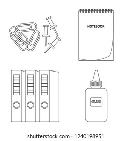 Isolated object of office and supply sign. Set of office and school stock symbol for web.