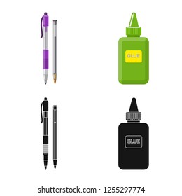 Isolated object of office and supply sign. Collection of office and school stock symbol for web.
