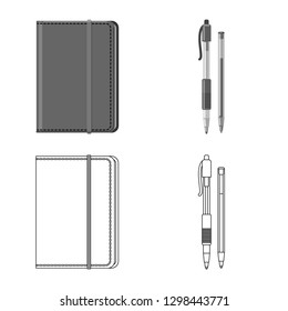 Isolated object of office and supply sign. Collection of office and school vector icon for stock.