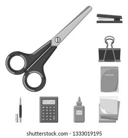 Isolated object of office and supply sign. Collection of office and school stock symbol for web.