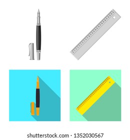 Isolated object of office and supply sign. Collection of office and school stock symbol for web.