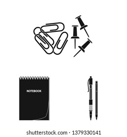 Isolated object of office and supply sign. Set of office and school stock vector illustration.
