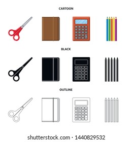 Isolated object of office and supply sign. Set of office and school vector icon for stock.