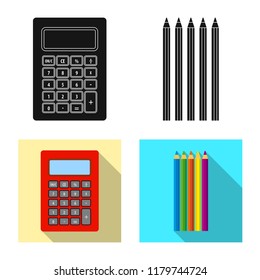 Isolated object of office and supply symbol. Set of office and school stock symbol for web.