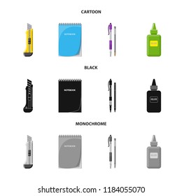 Isolated object of office and supply symbol. Set of office and school vector icon for stock.