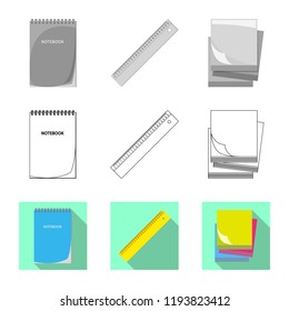 Isolated object of office and supply symbol. Set of office and school stock vector illustration.