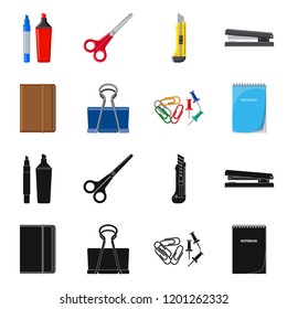 Isolated object of office and supply symbol. Set of office and school vector icon for stock.