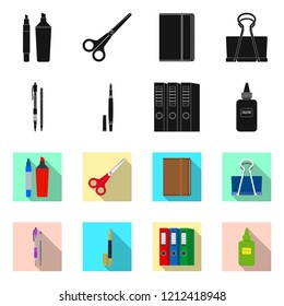 Isolated object of office and supply symbol. Collection of office and school vector icon for stock.