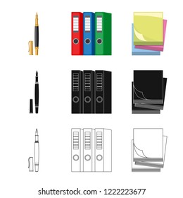 Isolated object of office and supply symbol. Set of office and school stock vector illustration.