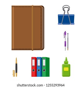 Isolated object of office and supply symbol. Set of office and school stock symbol for web.