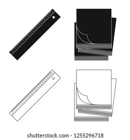 Isolated object of office and supply symbol. Set of office and school stock symbol for web.