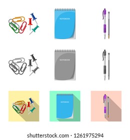 Isolated object of office and supply symbol. Set of office and school vector icon for stock.