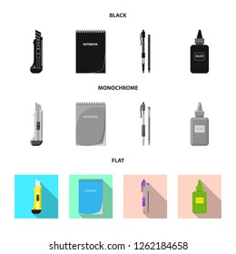 Isolated object of office and supply symbol. Set of office and school vector icon for stock.