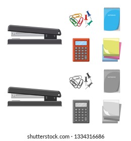 Isolated object of office and supply symbol. Set of office and school vector icon for stock.