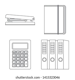 Isolated object of office and supply symbol. Collection of office and school vector icon for stock.