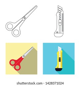 Isolated object of office and supply symbol. Collection of office and school vector icon for stock.