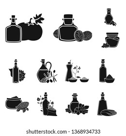 Isolated object of oil and agriculture icon. Set of oil and glass  vector icon for stock.