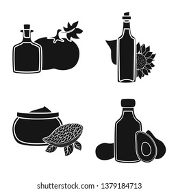 Isolated object of oil and agriculture icon. Collection of oil and glass  vector icon for stock.