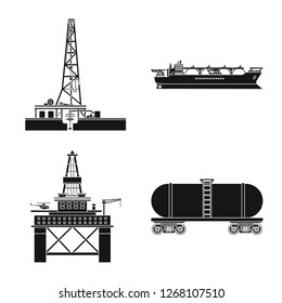 Isolated object of oil and gas logo. Set of oil and petrol stock symbol for web.