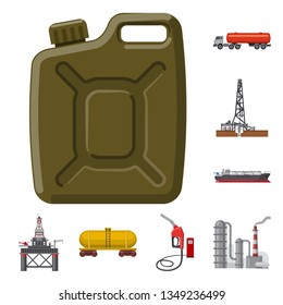 Isolated object of oil and gas logo. Collection of oil and petrol stock symbol for web.