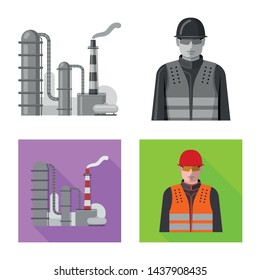 Isolated object of oil and gas logo. Set of oil and petrol stock symbol for web.