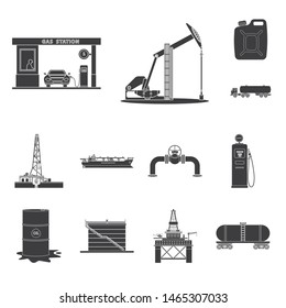 Isolated object of oil and gas logo. Collection of oil and petrol stock vector illustration.