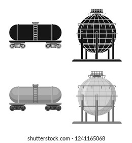 Isolated object of oil and gas symbol. Collection of oil and petrol stock symbol for web.