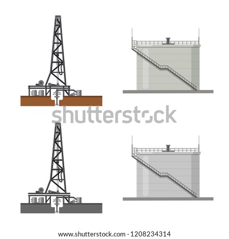Isolated object of oil and gas symbol. Set of oil and petrol vector icon for stock.