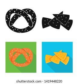 Isolated object of Oktoberfest and bar icon. Collection of Oktoberfest and cooking stock symbol for web.