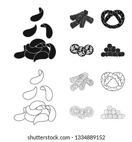 Isolated object of Oktoberfest and bar logo. Collection of Oktoberfest and cooking vector icon for stock.