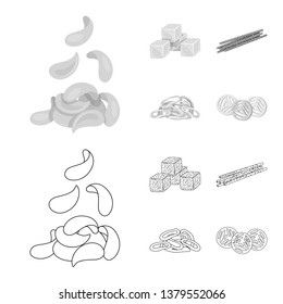 Isolated object of Oktoberfest and bar logo. Collection of Oktoberfest and cooking stock vector illustration.