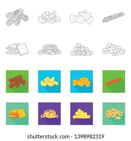 Isolated object of Oktoberfest and bar logo. Set of Oktoberfest and cooking stock vector illustration.
